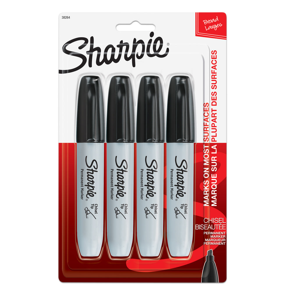 (3 Pk) Marker Set Sharpie Chisel Pack Carded 4 Per Pk