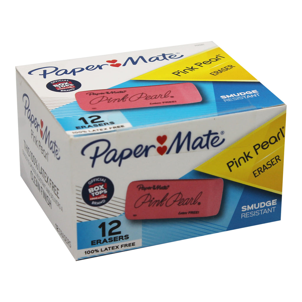 Box Of 12 Erasers Pink Pearl Large