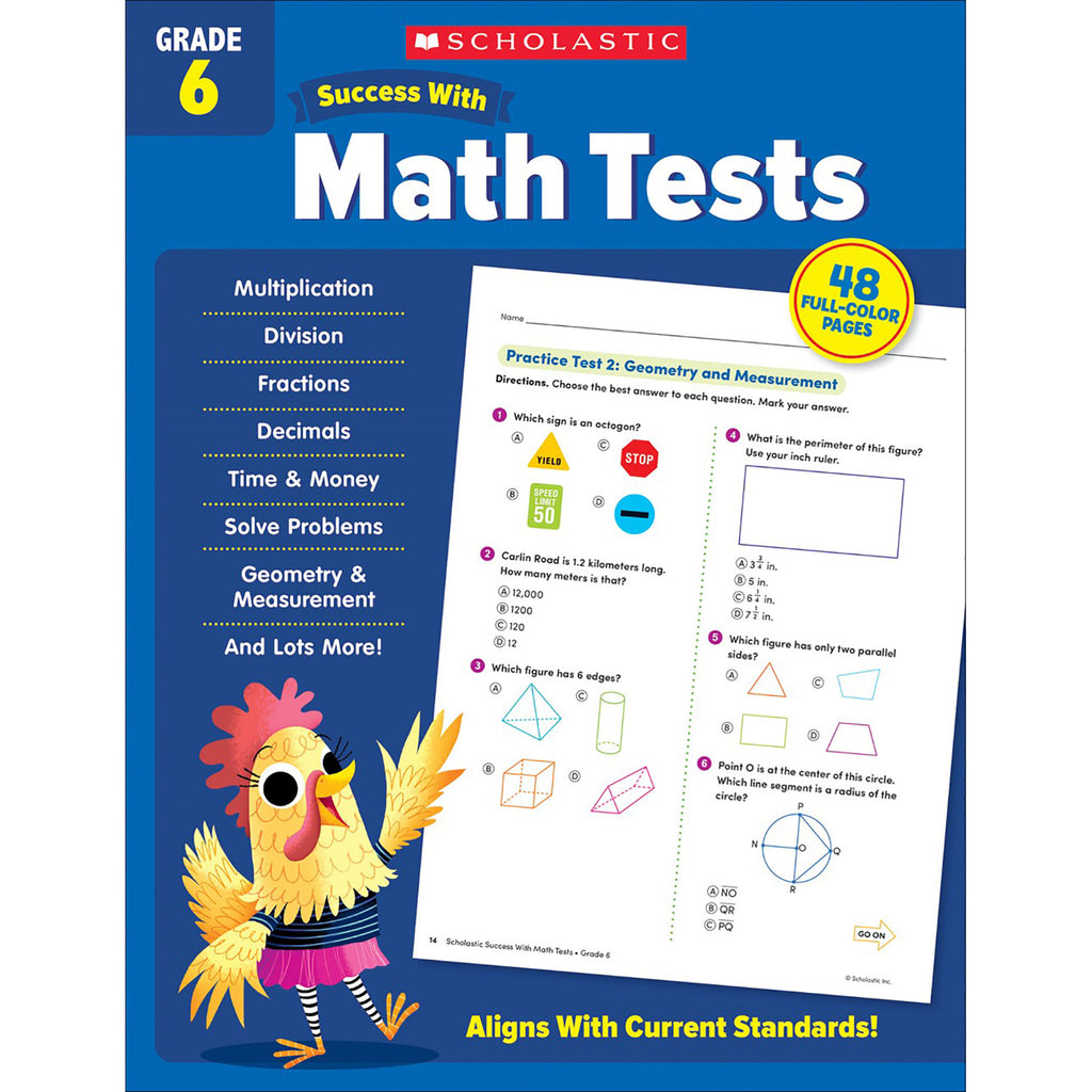 Success With Math Tests: Grade 6