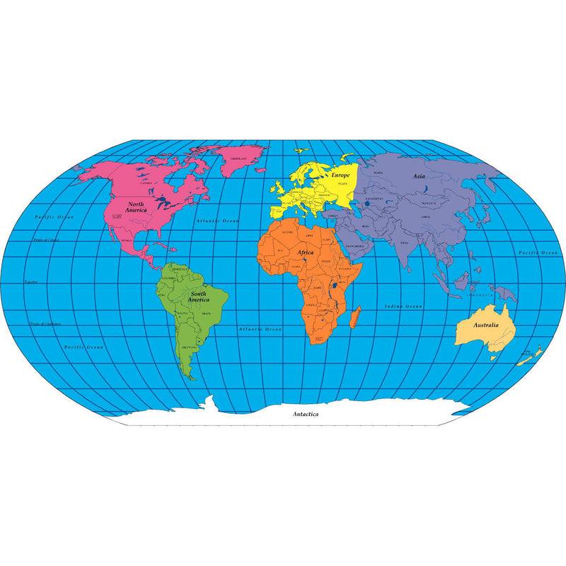 Practice Map Labeled World 30 Sht 8 X 16