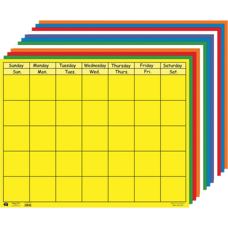 Horizontal Calendar Set 28 X 22