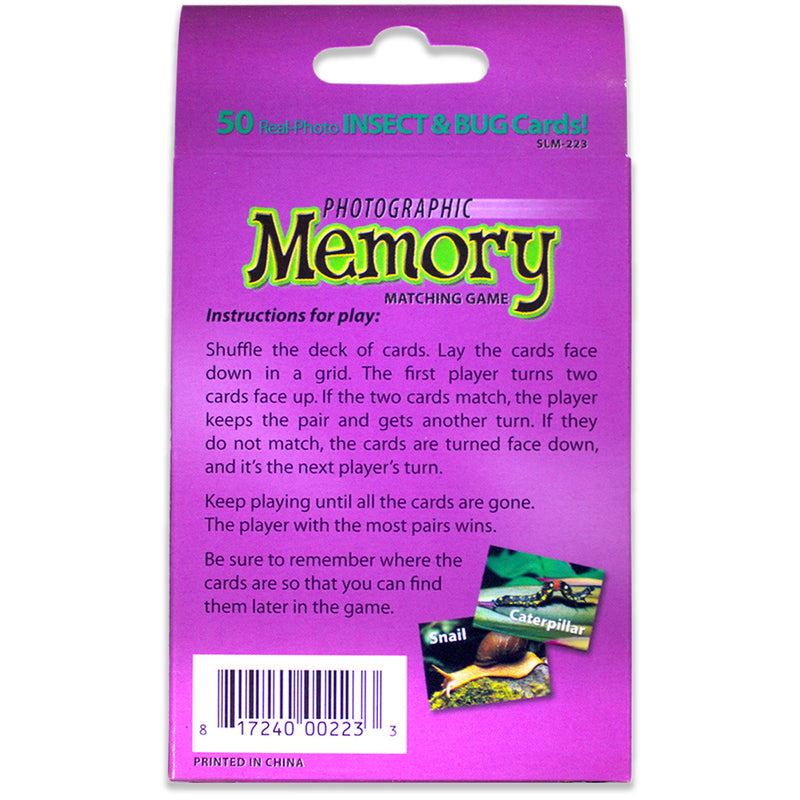 Insects & Bugs Photographic Memory Matching Game