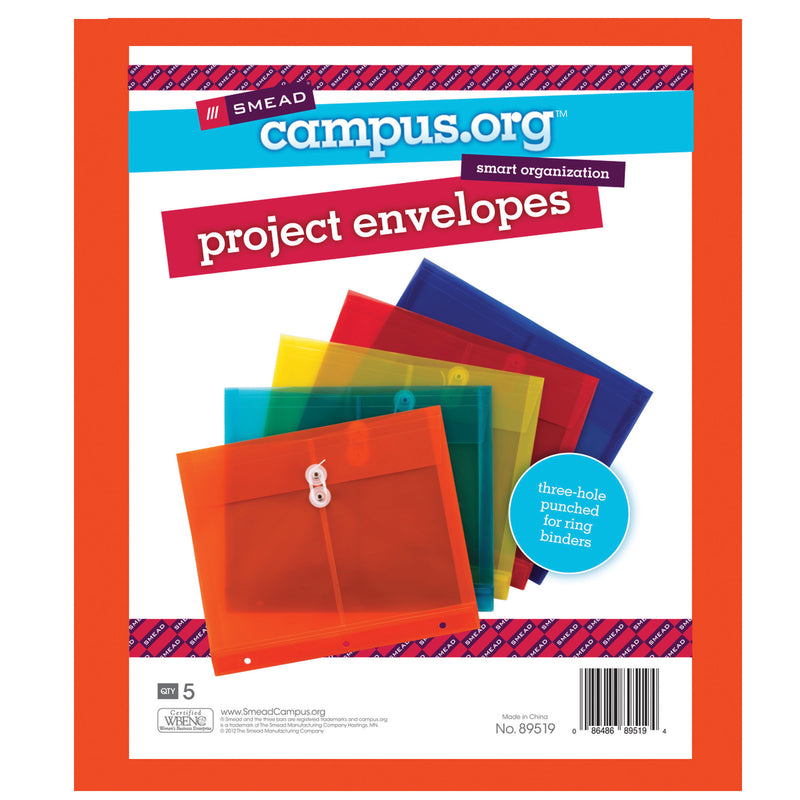 (2 Ea) Smead Campus Org Project Envelopes W- String Tie Closure