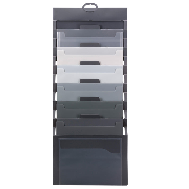 Smead Cascading Wall Organizer Gray With Neutral Pockets