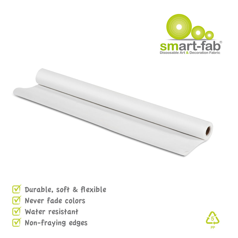 Smart Fab White 24in X 18ft Roll Disposable Art & Decoration Fabric