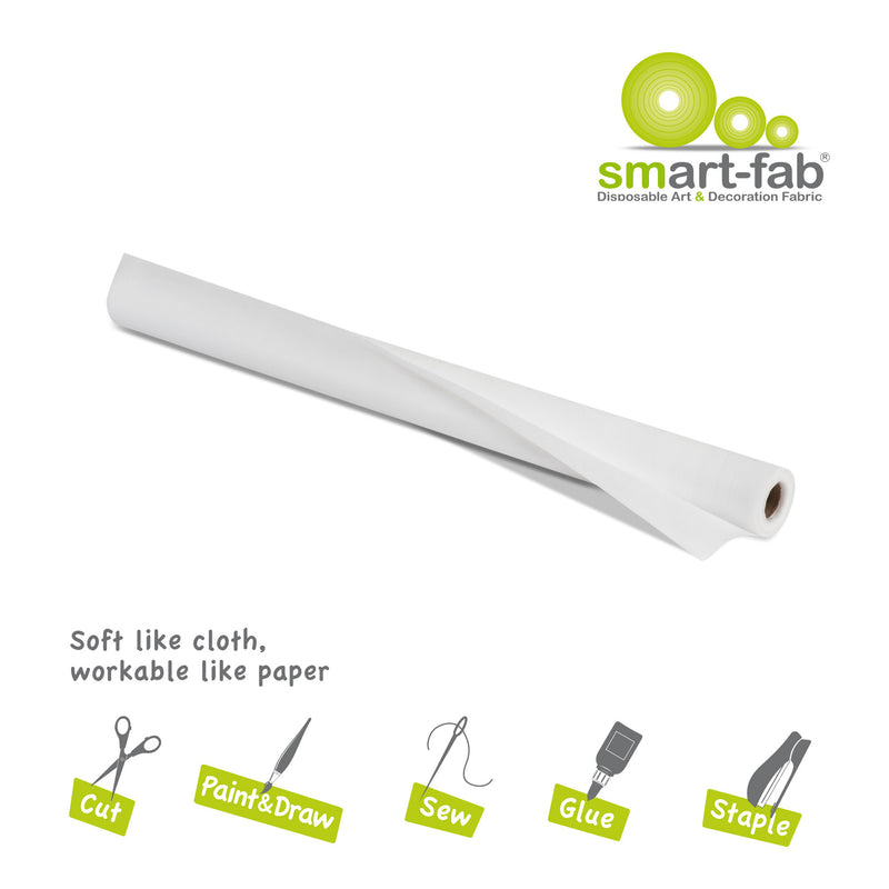 Smart Fab White 24in X 18ft Roll Disposable Art & Decoration Fabric