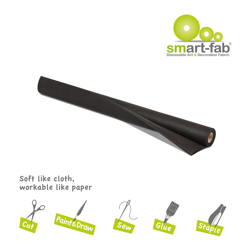 Smart Fab  Black 24in X 18ft Roll Disposable Art & Decoration Fabric