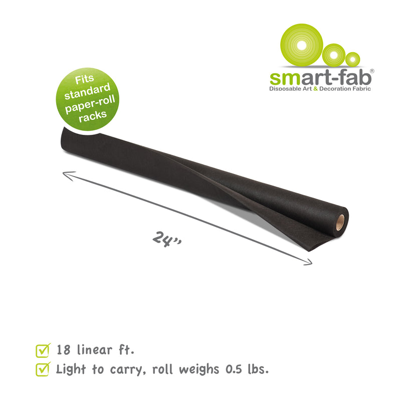 Smart Fab  Black 24in X 18ft Roll Disposable Art & Decoration Fabric