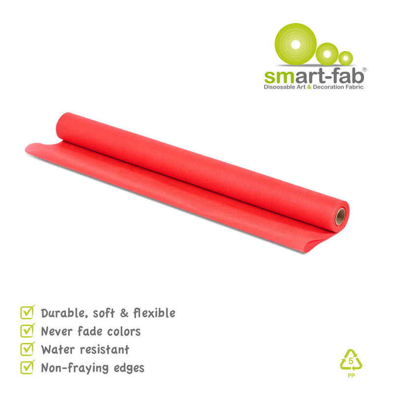 Smart Fab Red 24in X 18ft Roll Disposable Art & Decoration Fabric