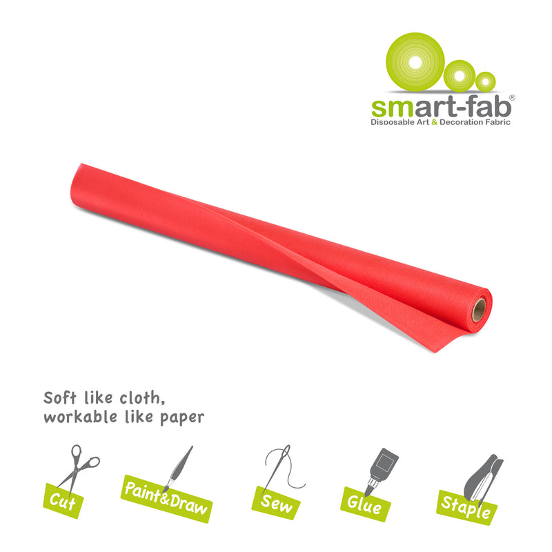 Smart Fab Red 24in X 18ft Roll Disposable Art & Decoration Fabric