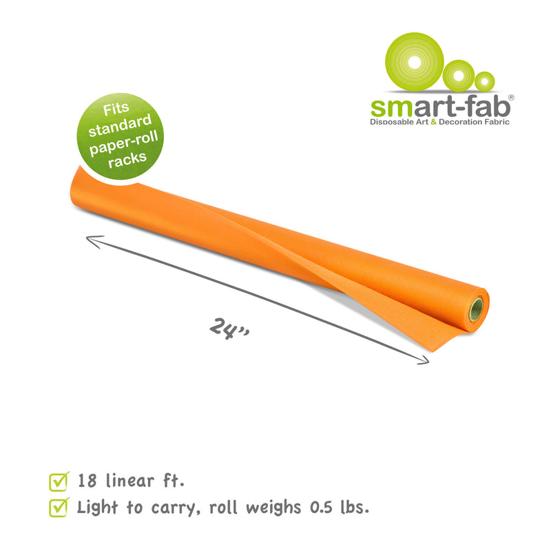 Smart Fab Orange 24in X 18ft Roll Disposable Art & Decoration Fabric