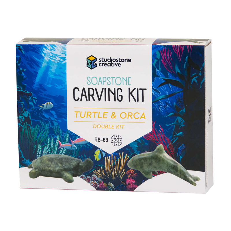 Turtle & Orca 2 Soapstone Carving Kit