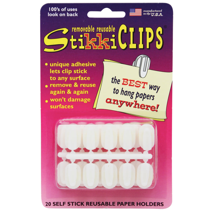 (6 Pk) Stikki Clips White 20 Per Pk