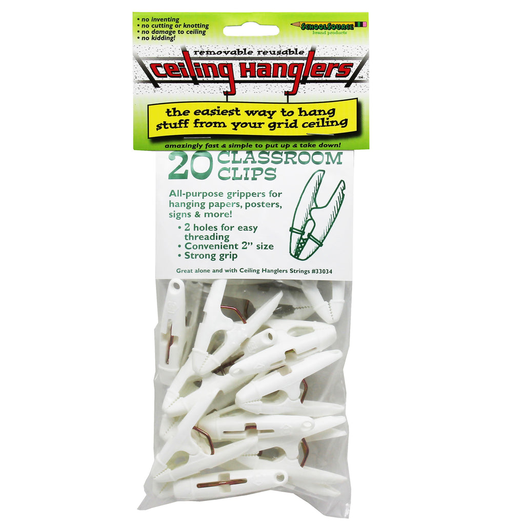 Ceiling Hanglers Classroom 20-pk Clips