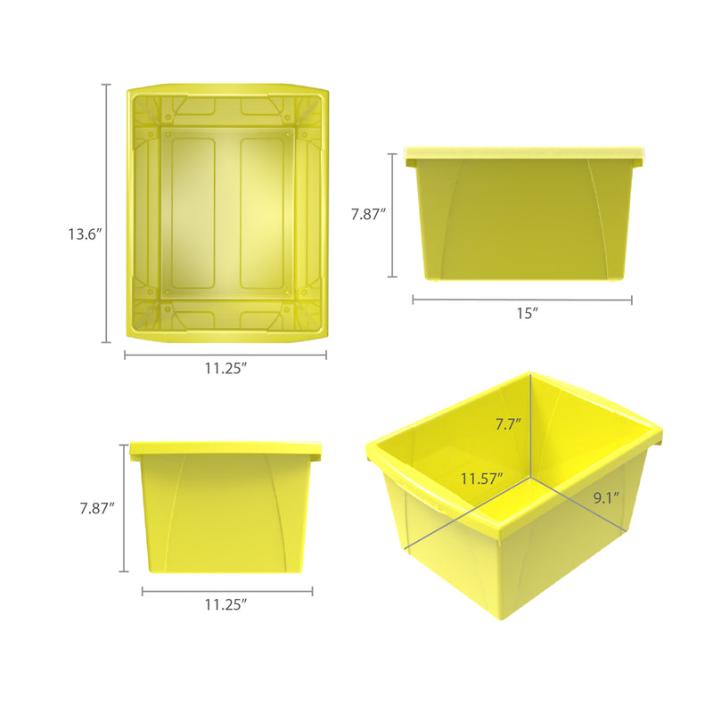 4 Gallon Storage Bin, Yellow