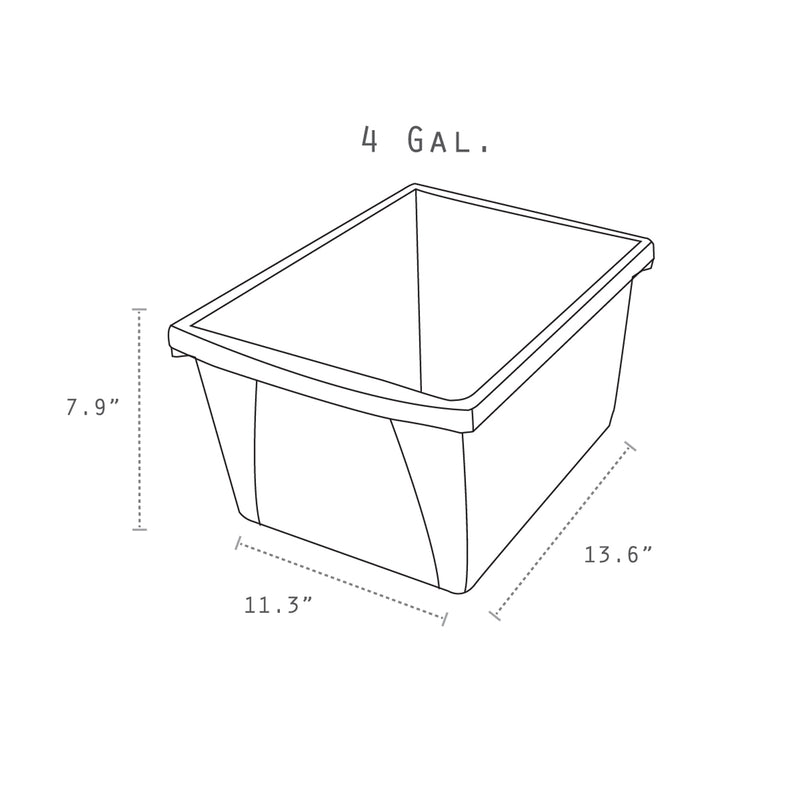 4 Gallon Storage Bin, Teal, Pack of 3