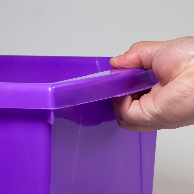 4 Gallon Storage Bin, Purple, Pack of 3