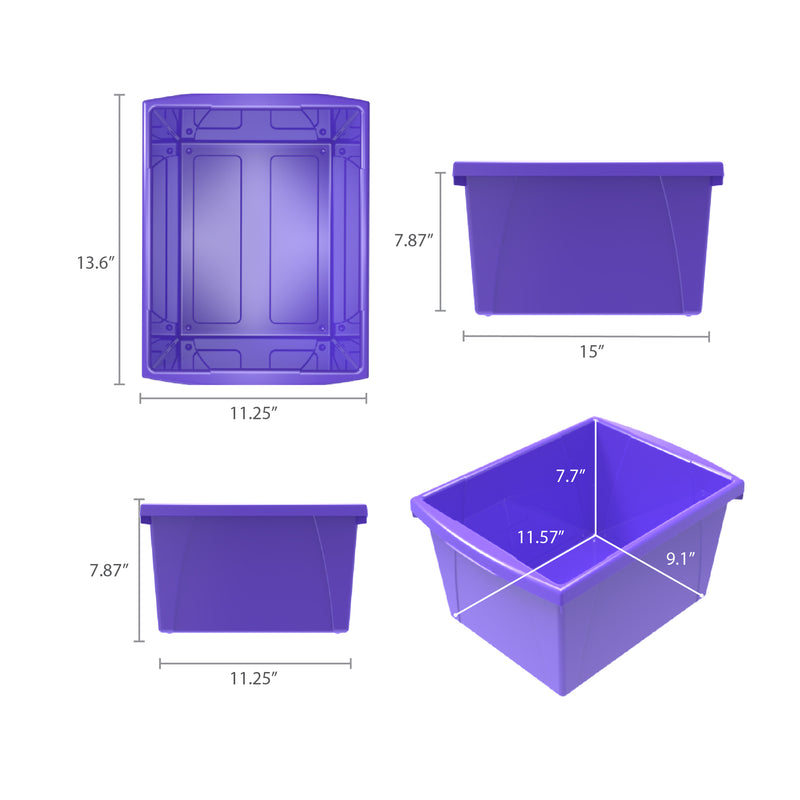 4 Gallon Storage Bin, Purple