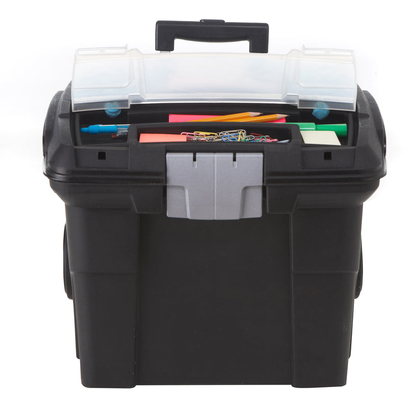 Storex Portable File Box On Wheels