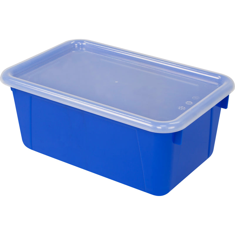 (2 Ea) Sml Cubby Bin W- Cover Blu Classroom