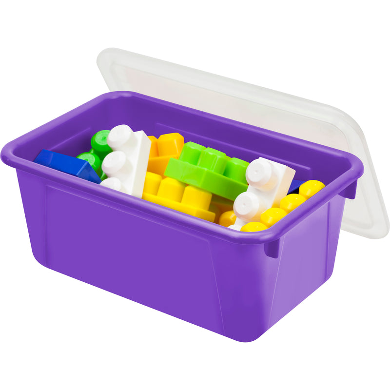 Small Cubby Bin With Cover Purple Classroom