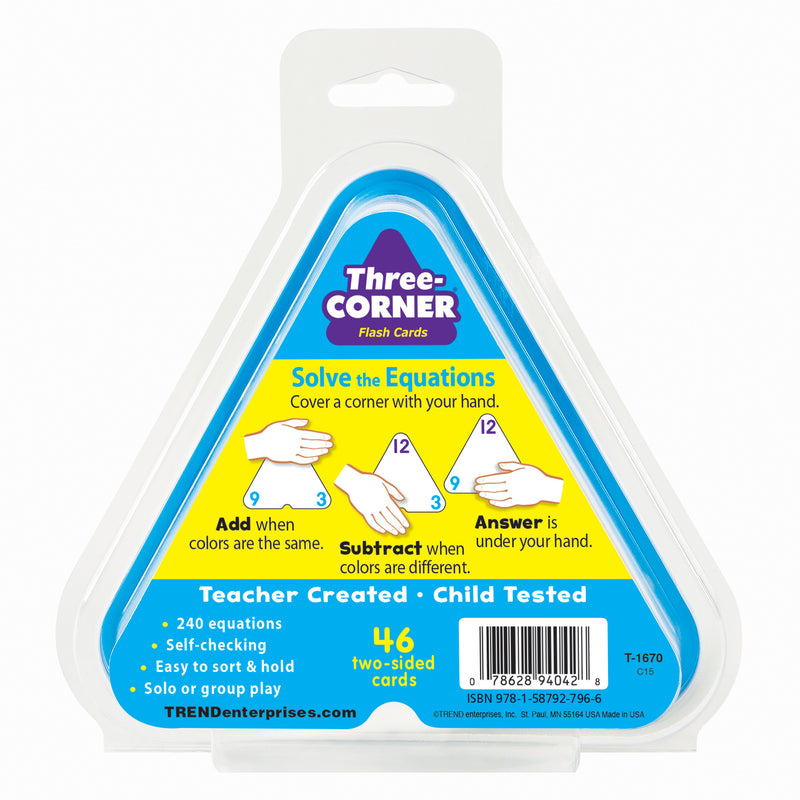 Three-corner Flash Cards 48-pk Addition & Subtraction