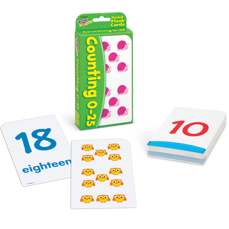 Pocket Flash Cards 56-pk 3 X 5 Counting 0-25 Two-sided Cards