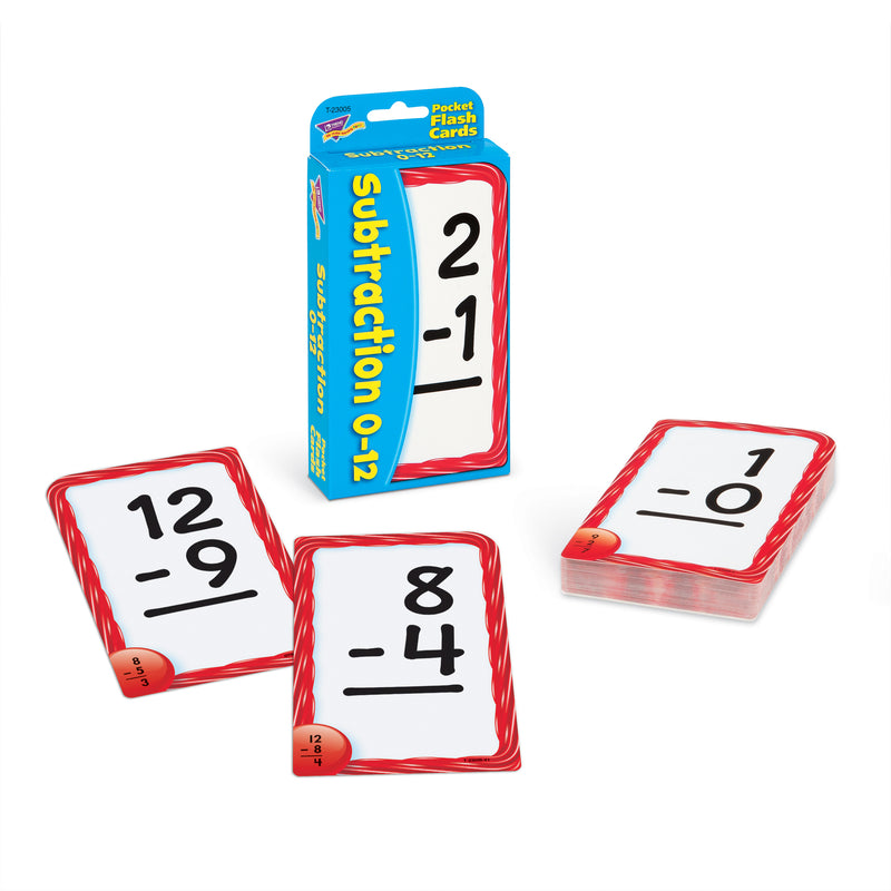 Pocket Flash Cards 56-pk 3 X 5 Subtraction Two-sided Cards