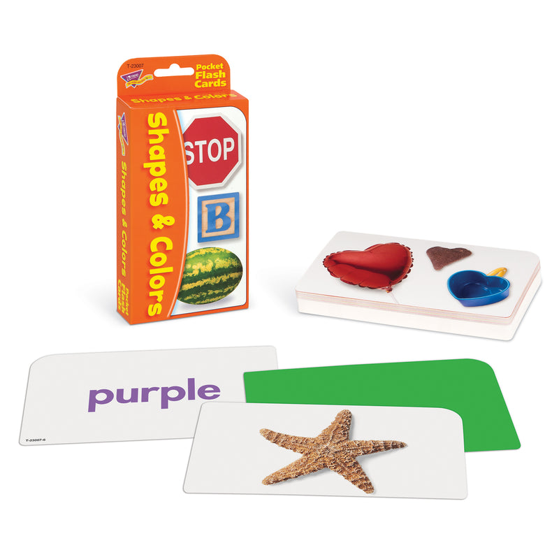 Pocket Flash Cards Colors 56-pk & Shapes 3 X 5 Two-sided Cards