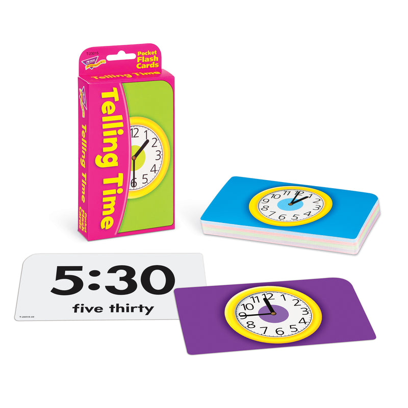 Pocket Flash Cards Telling Time 56-pk 3 X 5 Two-sided Cards