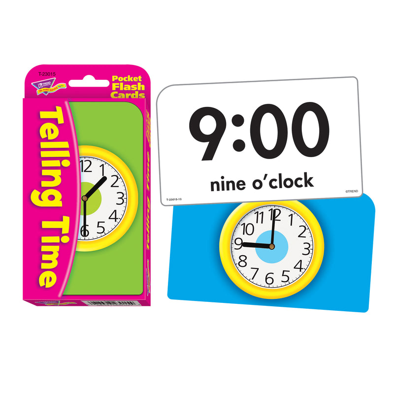 Pocket Flash Cards Telling Time 56-pk 3 X 5 Two-sided Cards