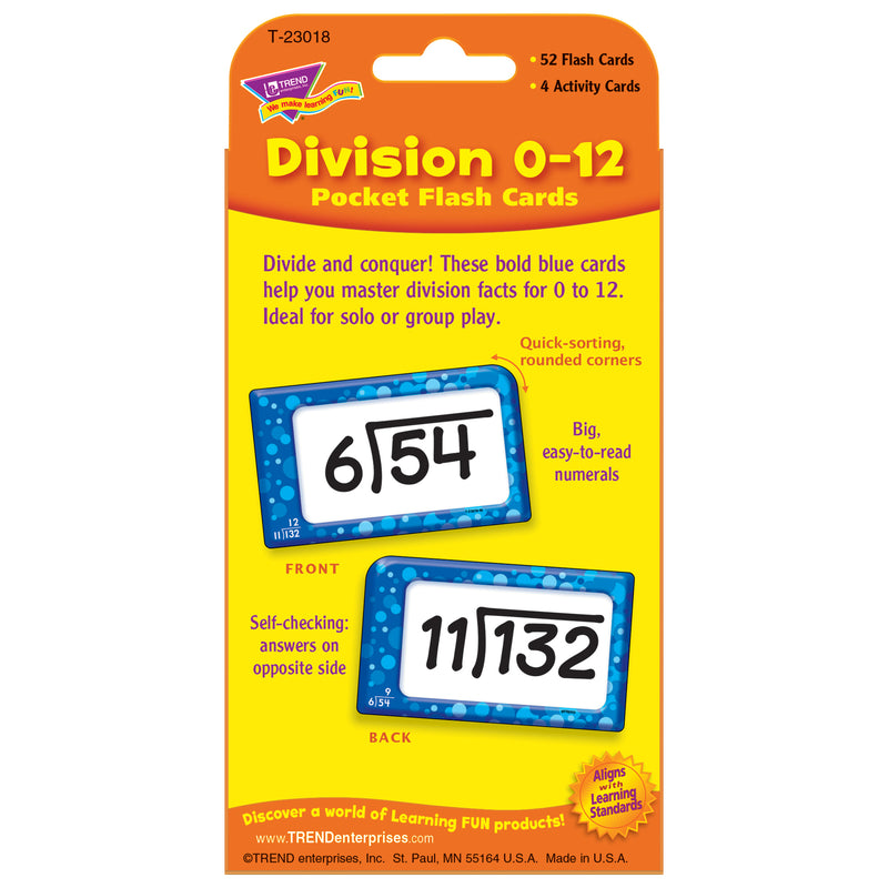 Pocket Flash Cards Division 56-pk 3 X 5 Two-sided Cards