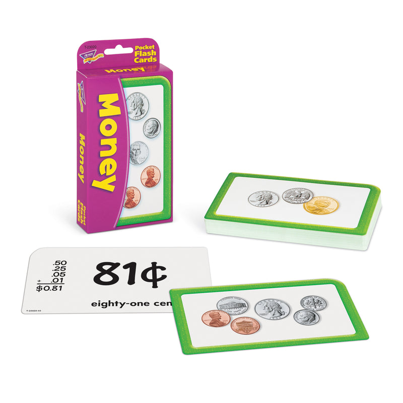 Pocket Flash Cards Money 56-pk 3 X 5 Two-sided Cards