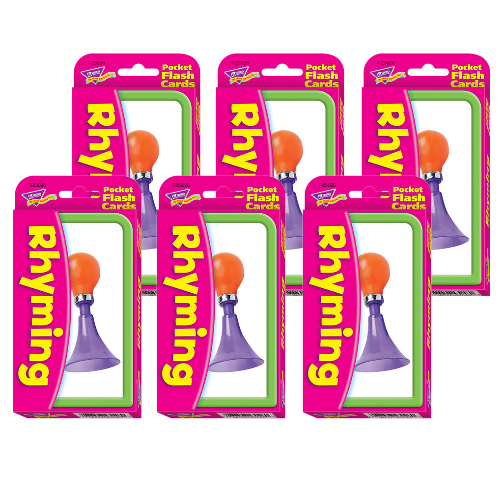 (6 Ea) Pocket Flash Cards Rhyming 56/pk