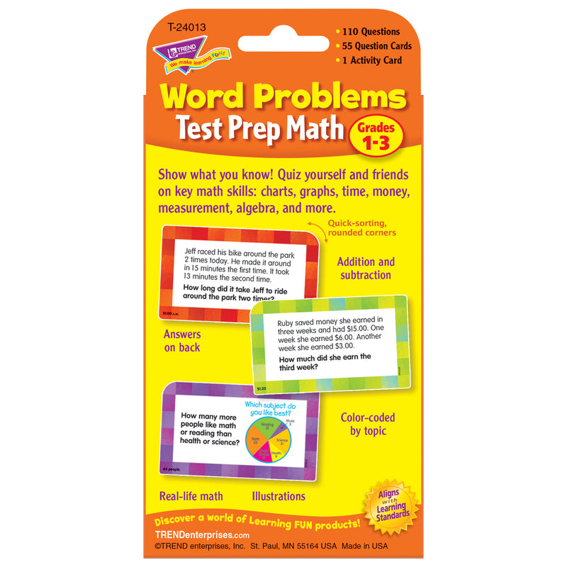 Challenge Cards Test Prep Math Gr 1-3 Word Problems