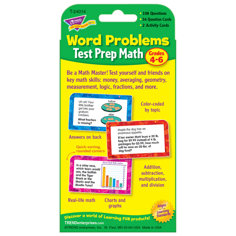 Challenge Cards Test Prep Math Gr 4- 6 Word Problems
