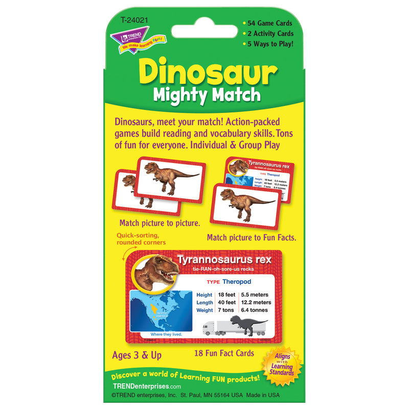 Dinosaur Mighty Match Challenge Cards