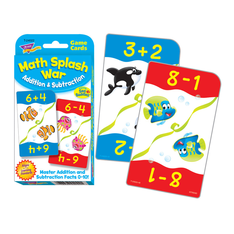 Math Splash War Addition & Subtraction Challenge Cards