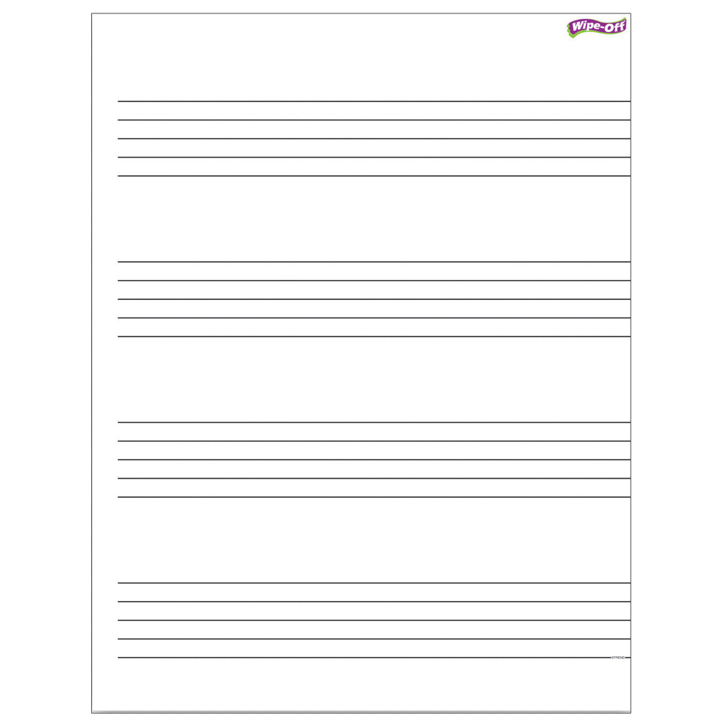 (6 Ea) Music Staff Paper Wipe Off Chart 17x22