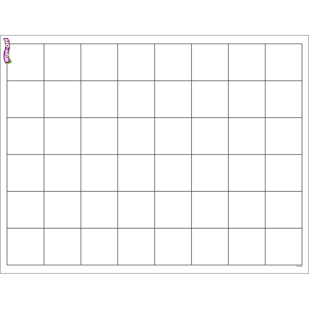 (6 Ea) Graphing Grid Large Squares Wipe Off Chart 17x22