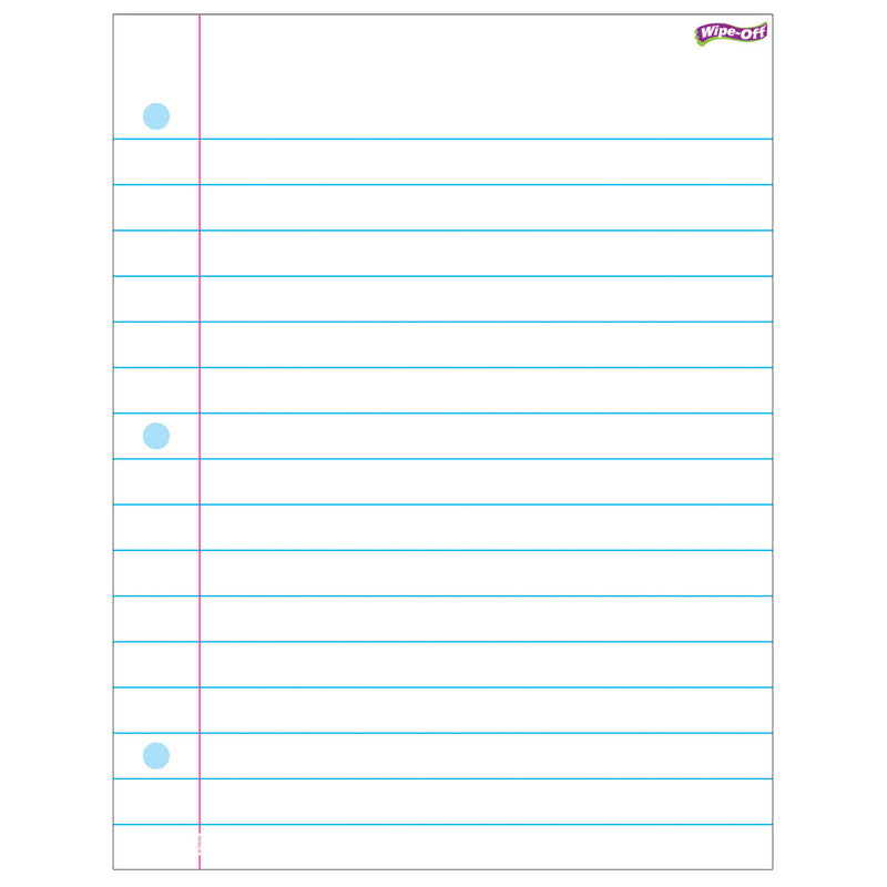 Notebook Paper Wipe Off Chart 17x22