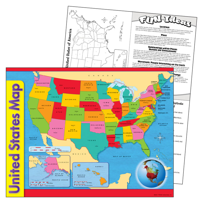 Chart Usa Map 17 X 22 Gr 1-8