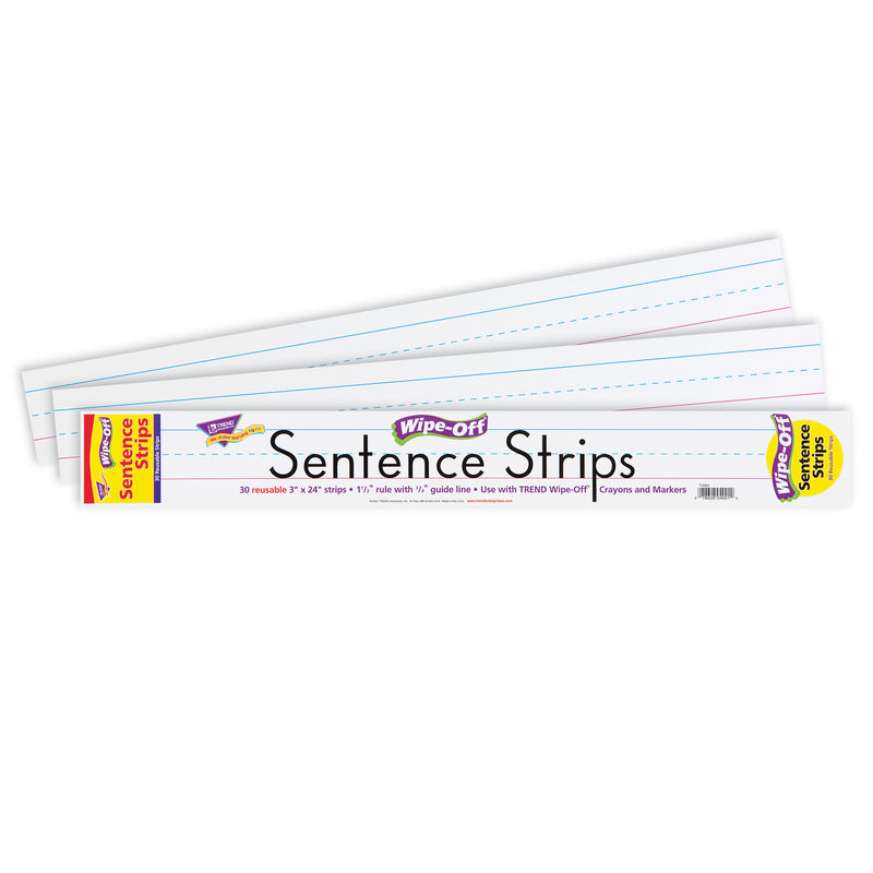 (3 Ea) Wipe-off Sentence Strips 30 Per Pk 24x3