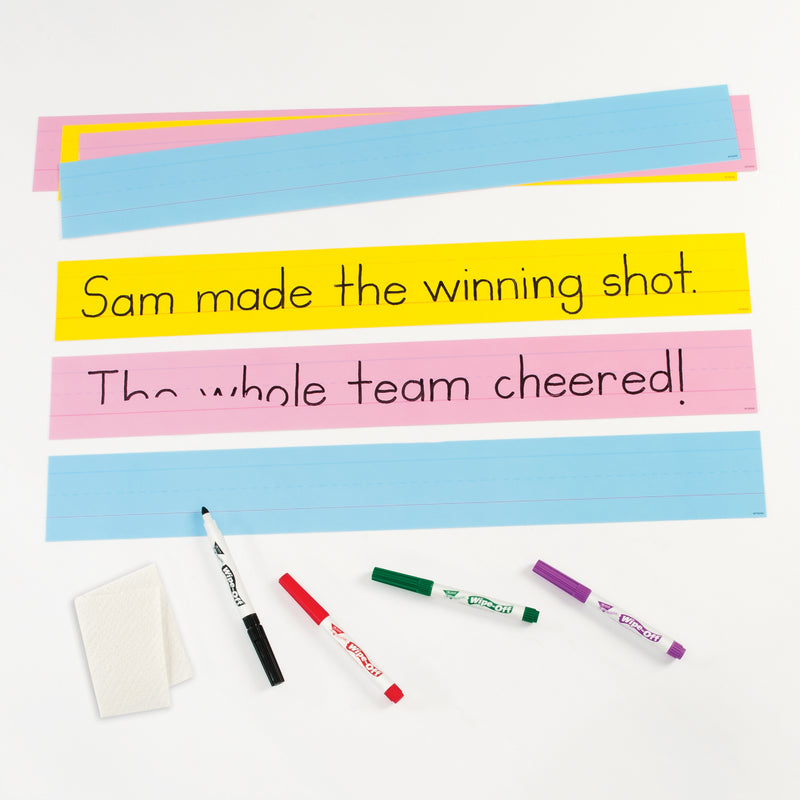 Wipe-off Sentence Strips Multicolor 24 Inch Pk