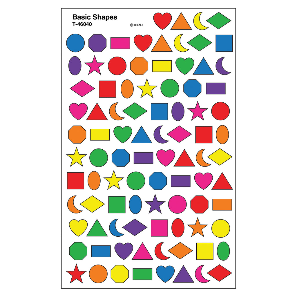 (6 Pk) Sticker Basic Shapes Supershapes