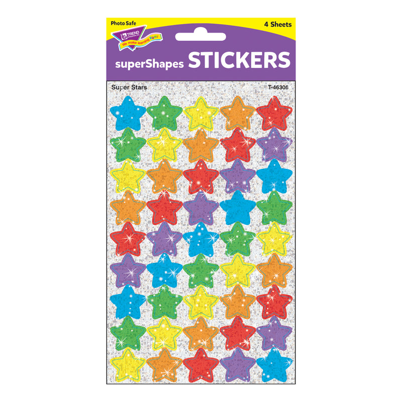 Supershapes Sparkle Super Stars 180pk Larger Size