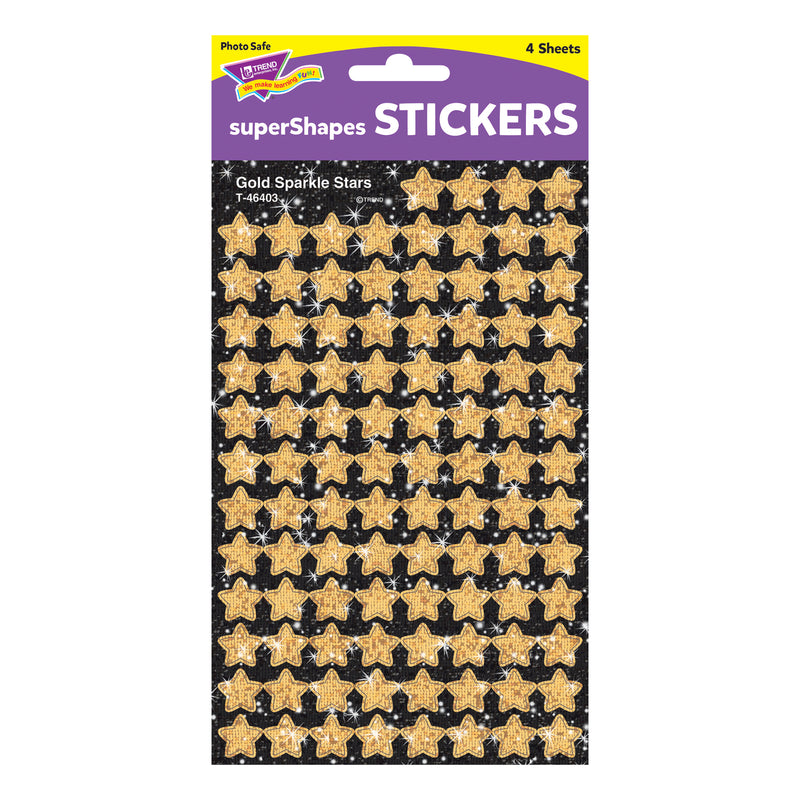Supershapes Gold Sparkle 400-pk Stars