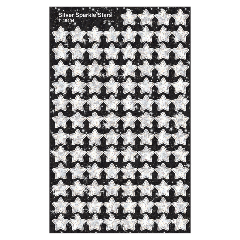 (6 Pk) Supershapes Silver Sparkle Stars 400 Per Pk