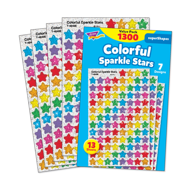 Supershapes Variety 1300pk Colorful Stars Sparkle