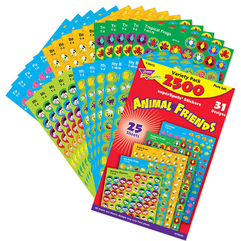 Animal Friends Variety Pk Super Spots-shapes Stickers